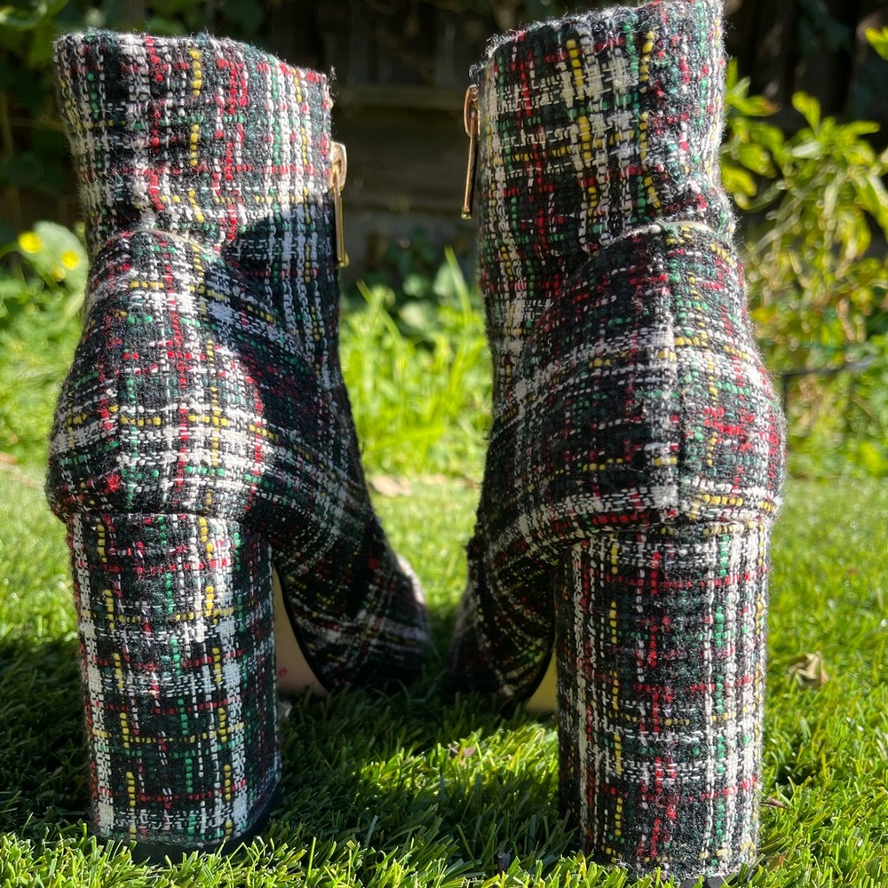 Maelia tweed plaid boots